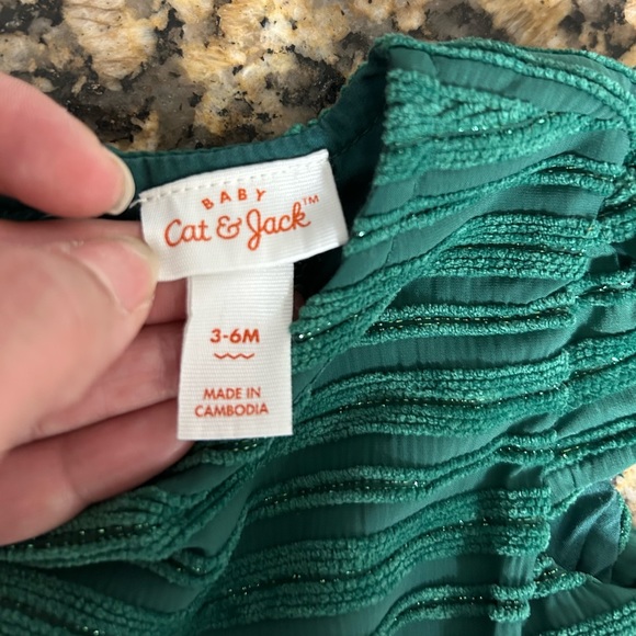 Cat & Jack Green Circle Puff Dress - Picture 3 of 4